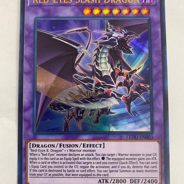Yugioh Red-Eyes Slash Dragon LEDU-EN003 Ultra Rare 1st Edition NM Yugioh Red-Eyes Slash Dragon LEDU-EN003 Ultra Rare 1st Edition NM