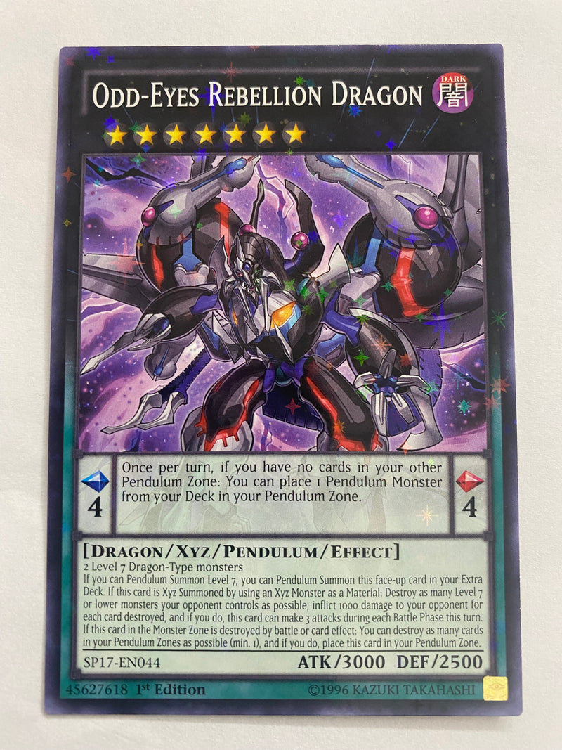 Yugioh Odd-Eyes Rebellion Dragon SP17-EN044 - Starfoil Rare 1st Editio Yugioh Odd-Eyes Rebellion Dragon SP17-EN044 - Starfoil Rare 1st Editio