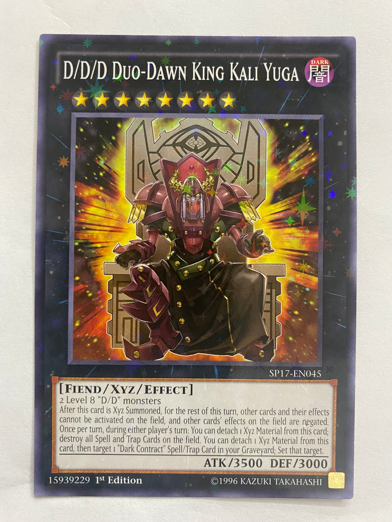 Yougioh D/D/D Duo-Dawn King Kali Yuga SP17-EN045 Starfoil Rare 1st Edition NM