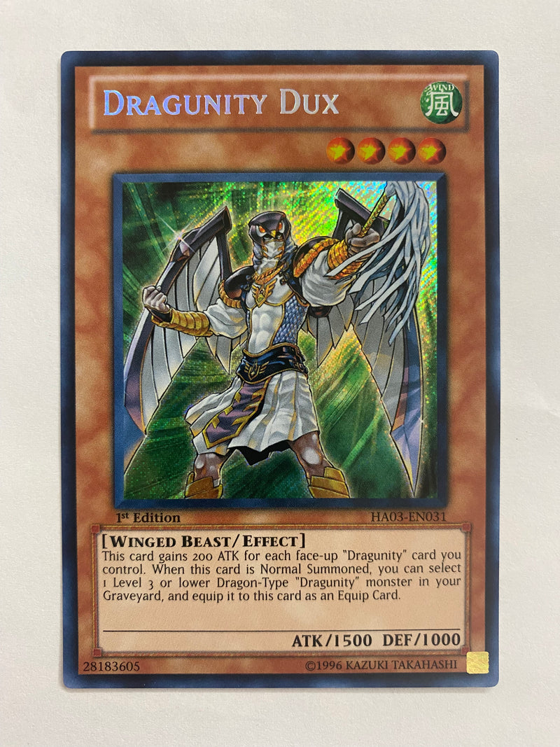 Yugioh Dragunity Dux HA03-EN031 1st Edition Secret Rare Near Mint