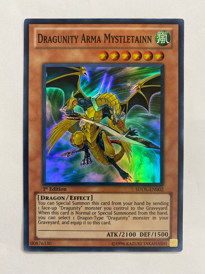 Yugioh  Dragunity Arma Mystletainn  SDDL-EN002 Super Rare 1st Edition NM