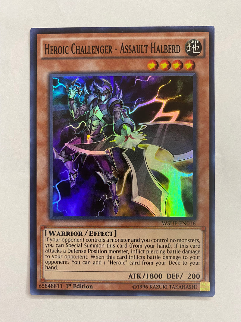 Yougioh Heroic Challenger - Assault Halberd WSUP-EN016 Super Rare 1st Edition NM