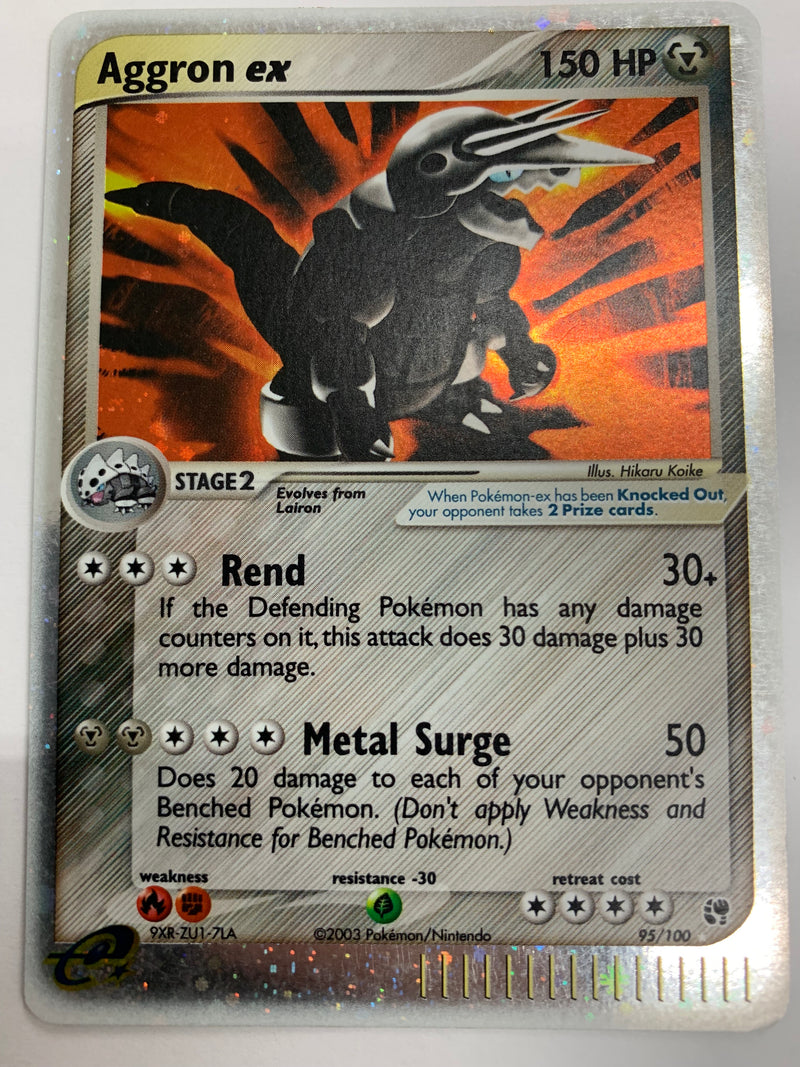 Aggron Ex 95/100 EX Sandstorm Rare Holo Pokemon Card Near Mint
