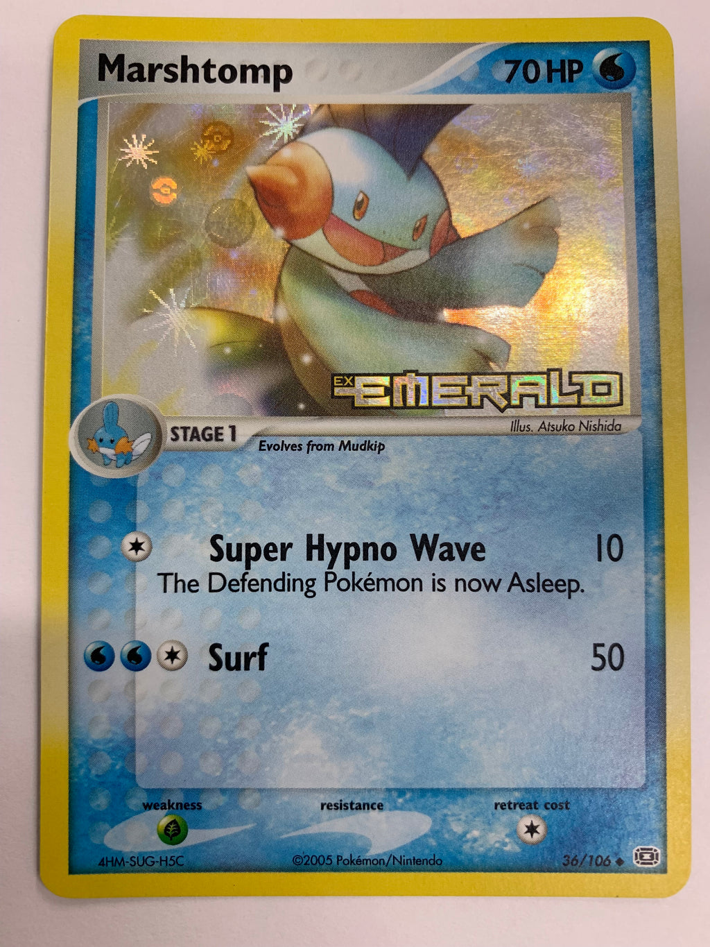 marshtomp pokemon card value Marshtomp 36/106 EX Emerald Rare Holo Pokemon Card Near Mint