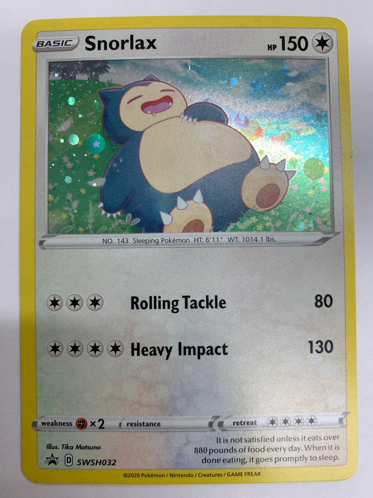Snorlax Black Star Promo SWSH032 Rare Holo Pokemon Card Near Mint Snorlax Black Star Promo SWSH032 Rare Holo Pokemon Card Near Mint
