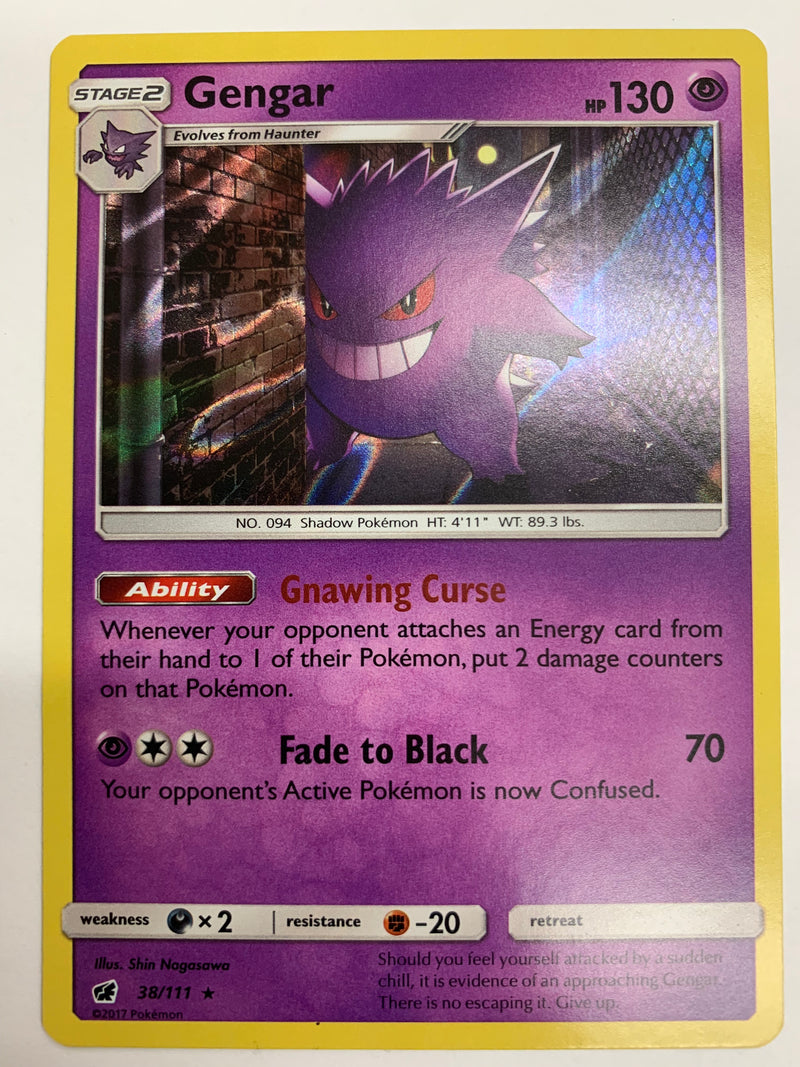 Gengar 38/111 Holo Rare Crimson Invasion Pokemon Card Near Mint Gengar 38/111 Holo Rare Crimson Invasion Pokemon Card Near Mint