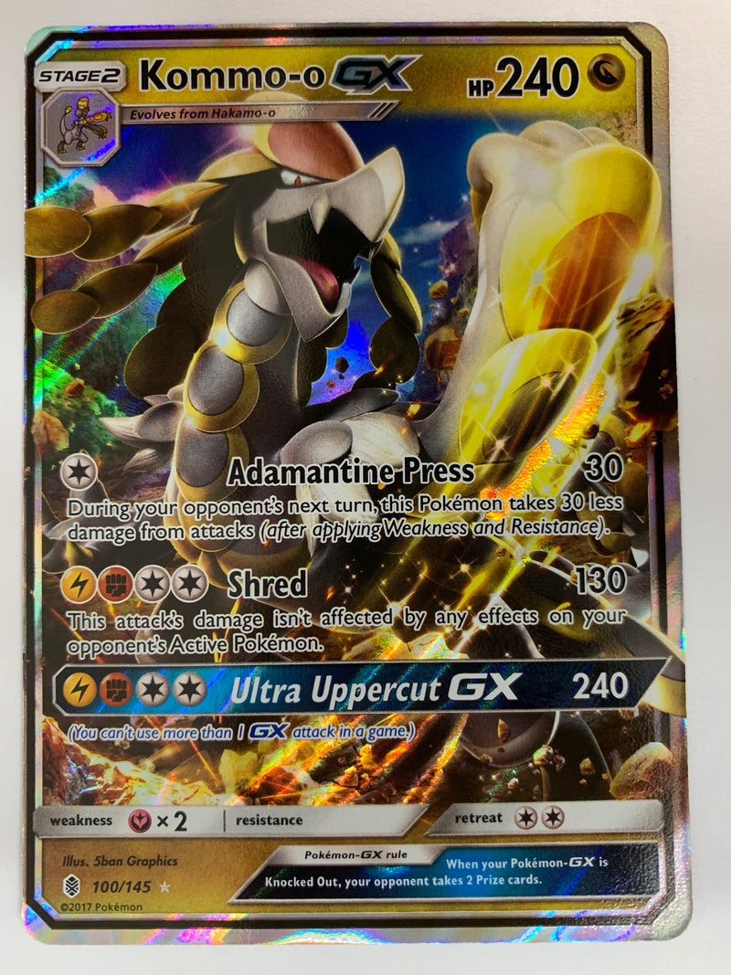Kommo-o GX 100/145 Guardians Rising Rare Holo Pokémon Card Near Mint