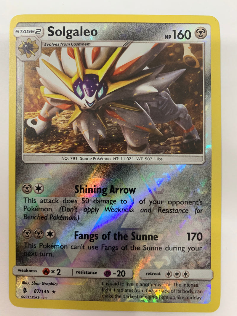Solgaleo 87/145 Rare Reverse Holo Pokemon Card Near Mint