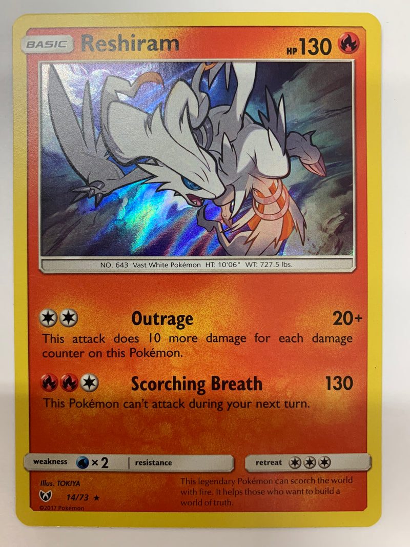 Reshiram 14/73  Shining Legends Rare Holo Pokémon TCG Near Mint