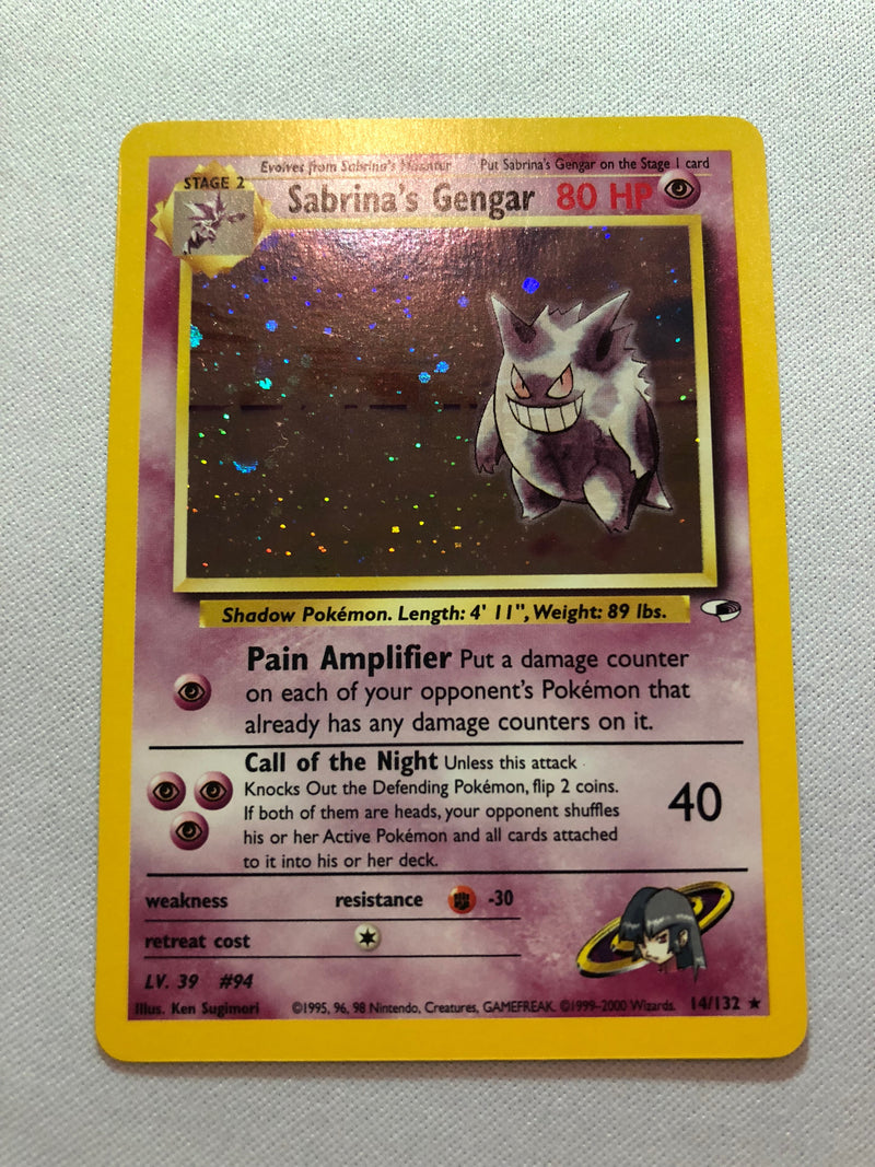 Sabrina's Gengar 14/132 Gym Heroes Holo Rare Pokemon Card Mint/Near Mi Sabrina's Gengar 14/132 Gym Heroes Holo Rare Pokemon Card Mint/Near Mi