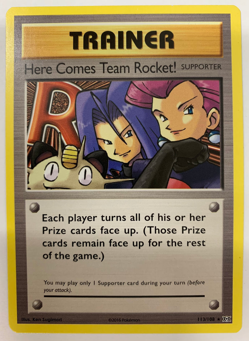 secret rare pokemon cards xy evolutions Trainer Here Comes Team Rocket 113/108 XY Evolutions Secret Rare Pokém