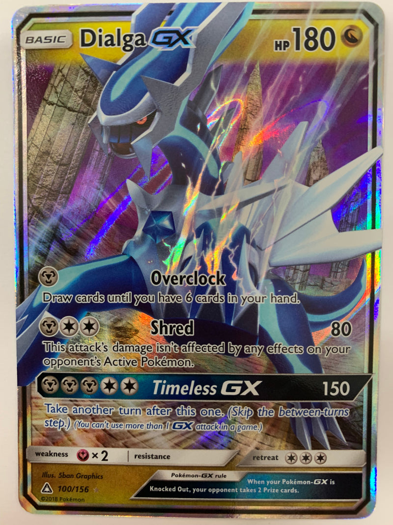 Dialga GX 100/156 Holo Ultra Rare Ultra Prism Pokemon Card Near Mint Dialga GX 100/156 Holo Ultra Rare Ultra Prism Pokemon Card Near Mint