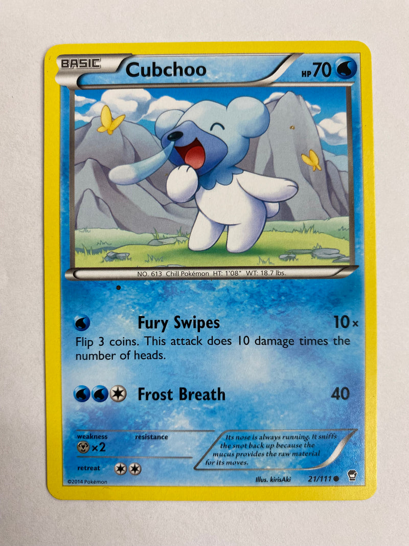 Cubchoo  21/111  Common Pokemon Card NM