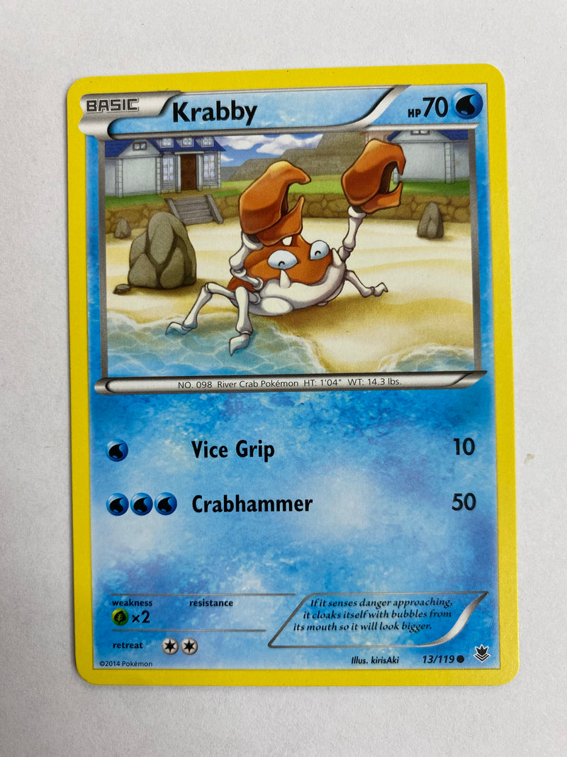 Krabby 13/119 Common Pokemon Card Near Mint