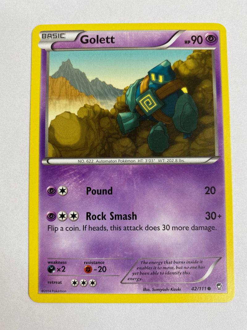 Golett 42/111 Common Pokemon Card NM