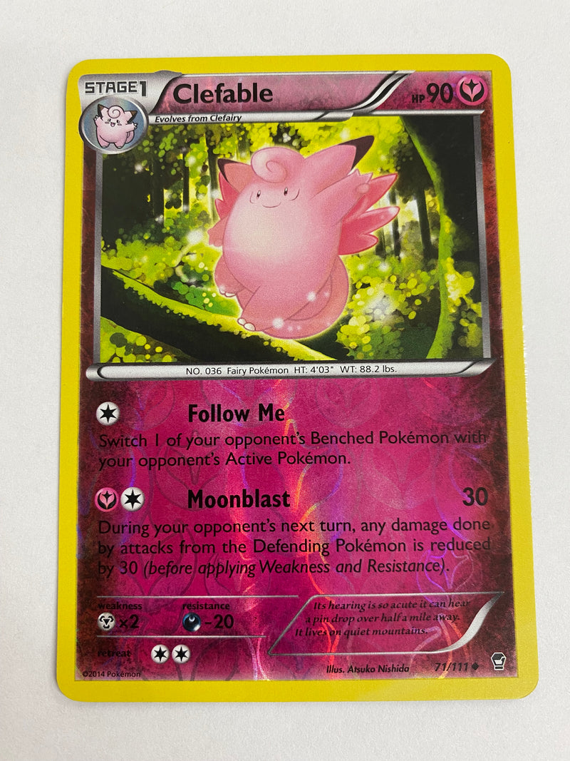 Clefable 71/111 - XY Furious Fists Reverse  Holo Pokemon Card NM