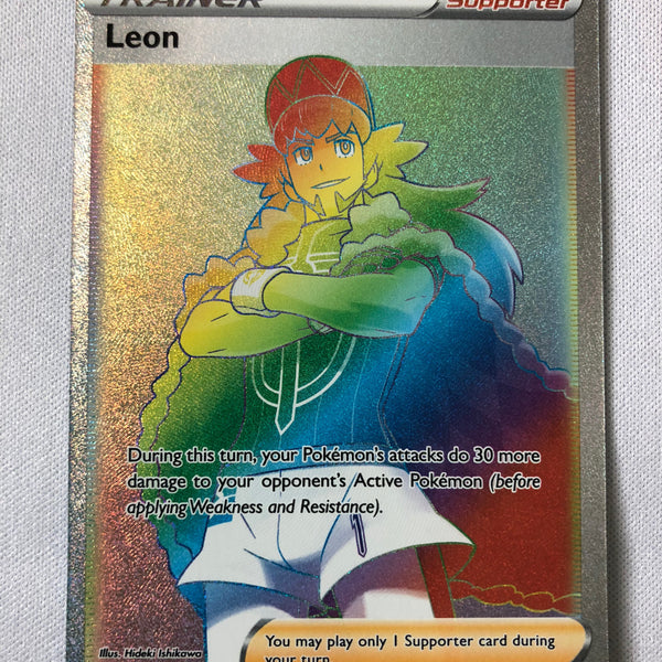 what is a leon card in pokemon Leon 195/185 Secret Rare Vivid Voltage Pokemon Card Near Mint
