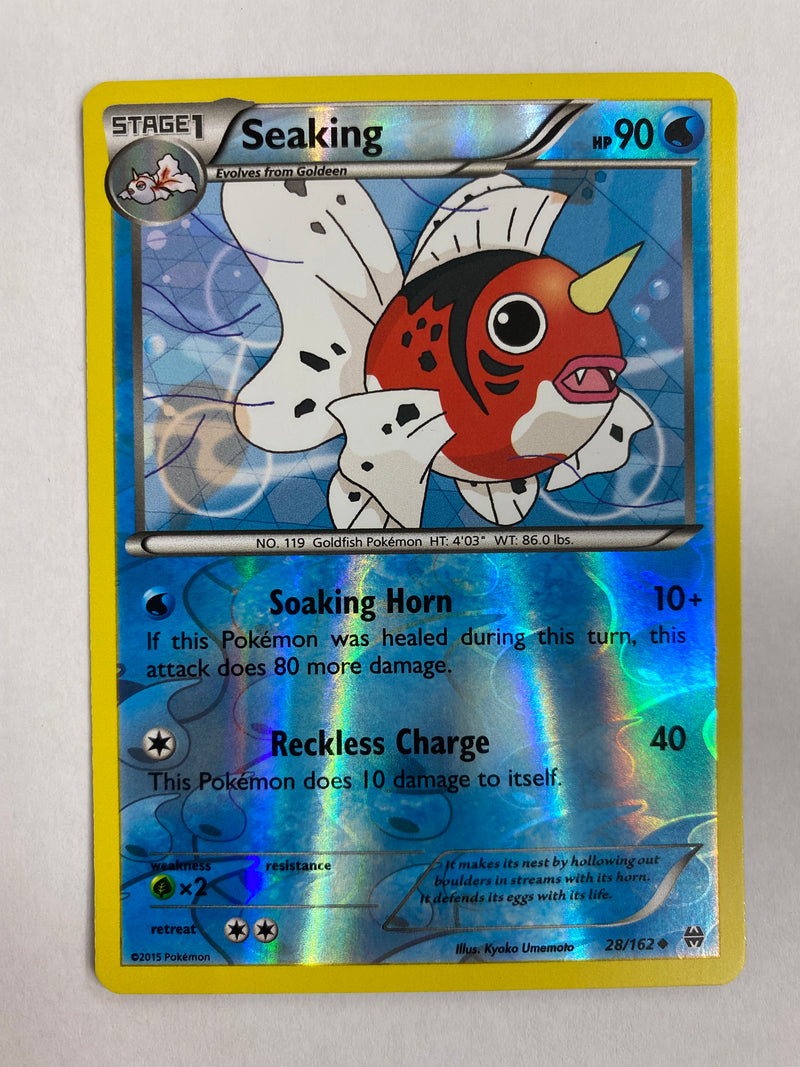 Seaking 28/162 Breakthrough Reverse Holo Pokemon Card NM Seaking 28/162 Breakthrough Reverse Holo Pokemon Card NM