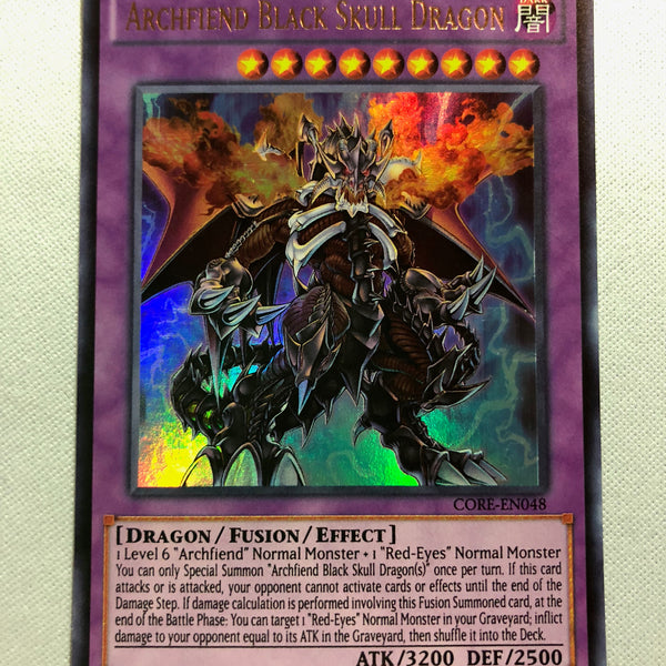 Yugioh Archfiend Black Skull Dragon CORE-EN048 Ultra Rare 1st Edition Yugioh Archfiend Black Skull Dragon CORE-EN048 Ultra Rare 1st Edition