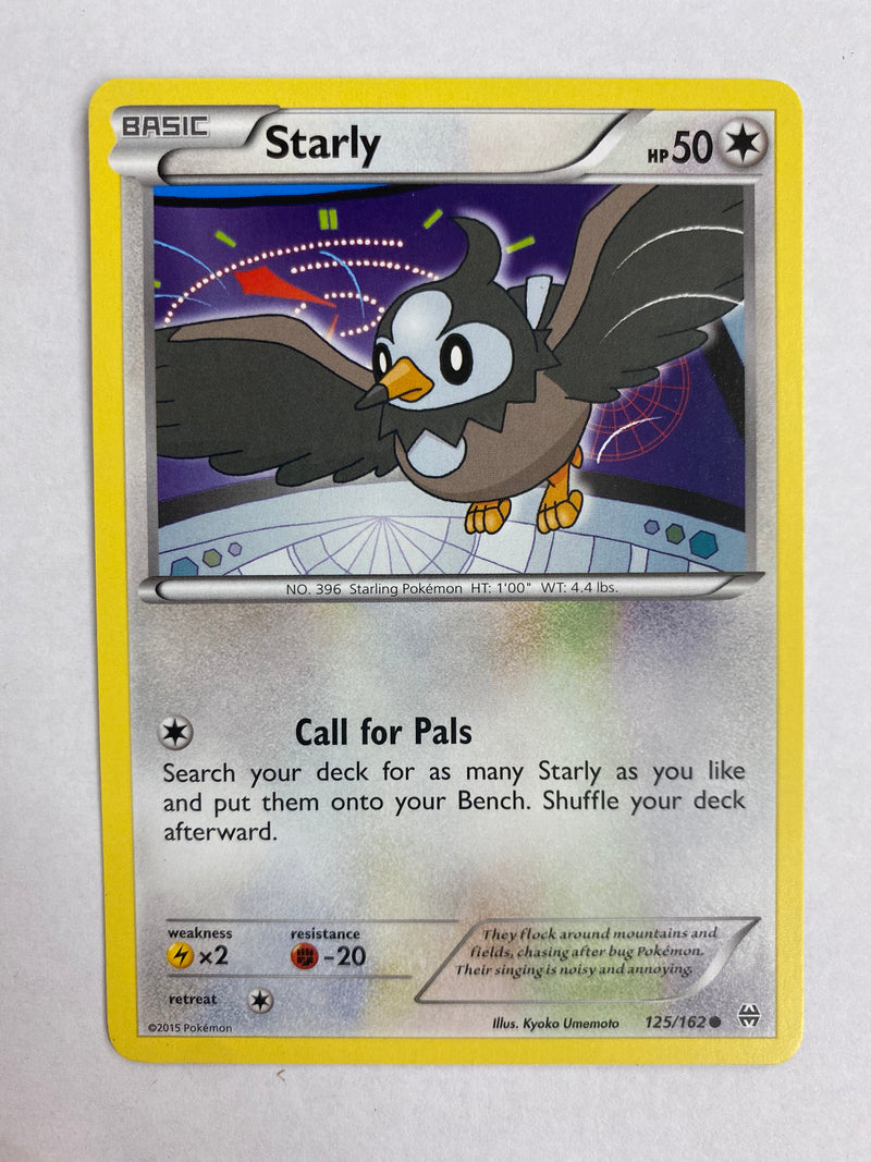 Starly 125/162 Common Pokemon Card NM