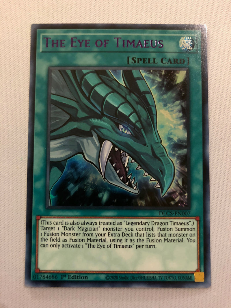 Yugioh The Eye of Timaeus (Purple) DLCS-EN007 1st Edition Ultra Rare Near Mint