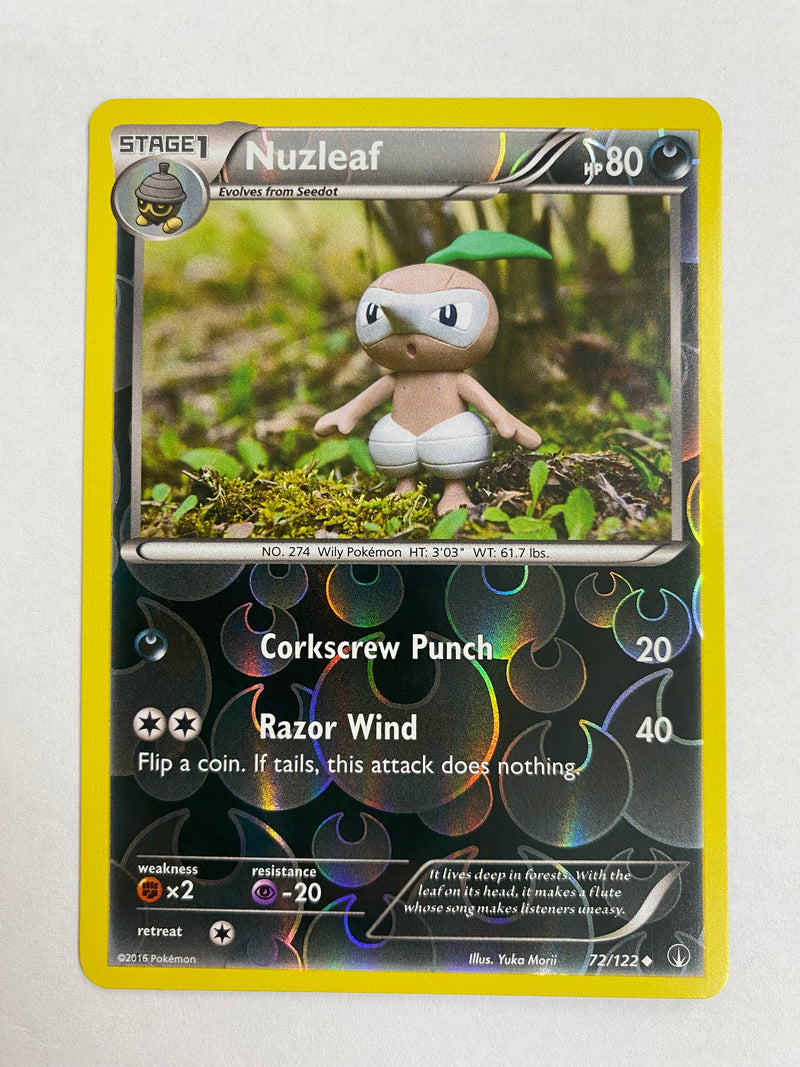 Nuzleaf 72/122 Reverse Holo Pokemon Card NM