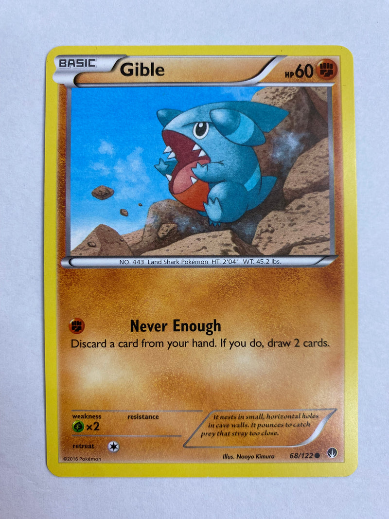 Gible 68/122 Common Pokemon Card NM
