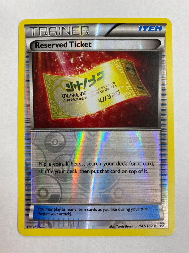 Reserved Ticket 147/162  Reverse Holo Pokemon Card NM