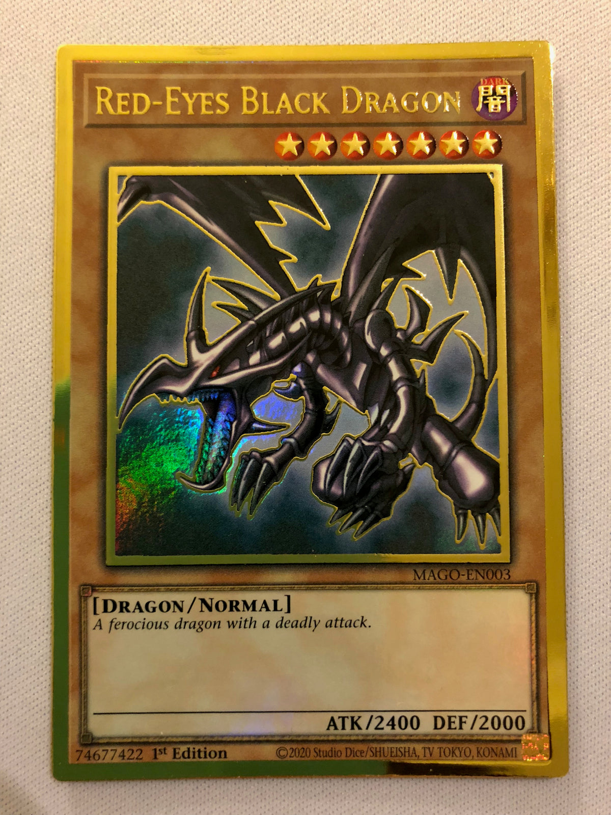 Yugioh Red-Eyes Black Dragon MAGO-EN003 Maximum Gold 1st Edition Near