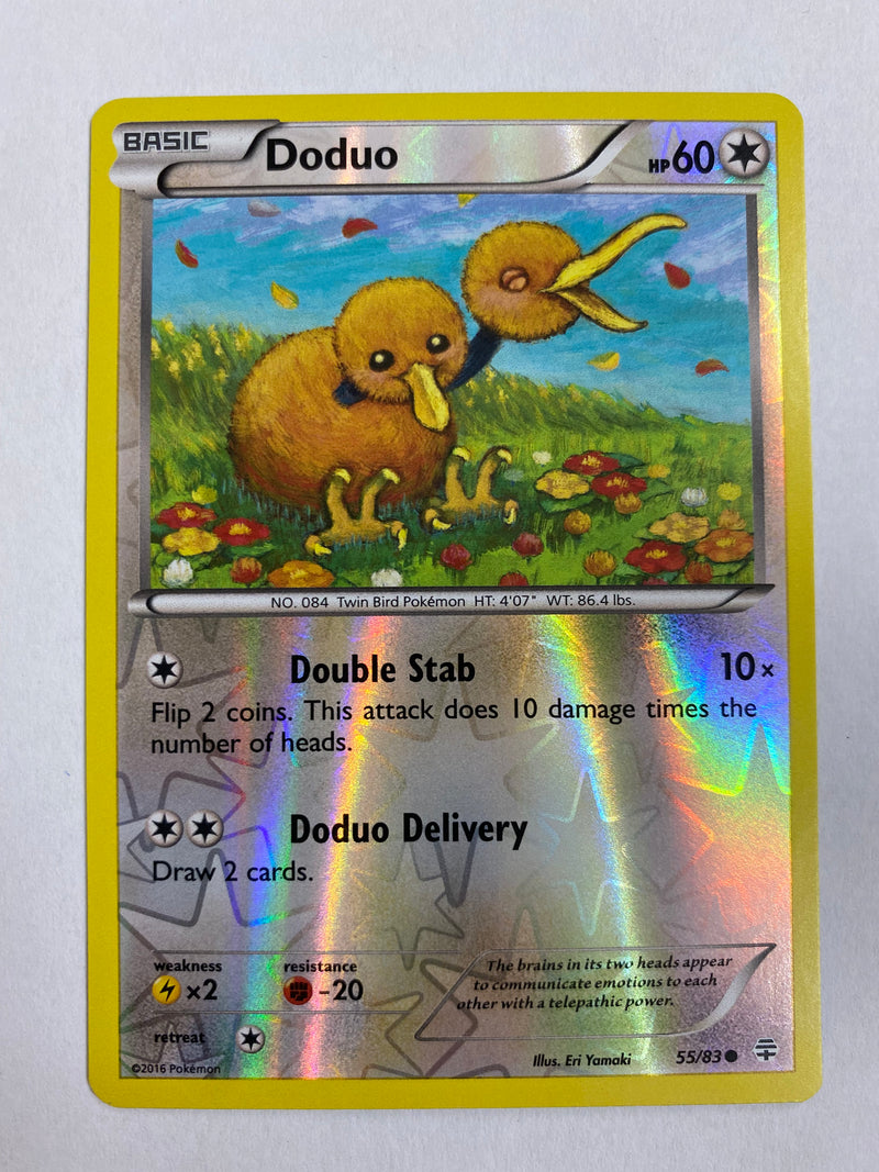 Doduo 55/83 Reverse Holo Pokemon Card Near Mint