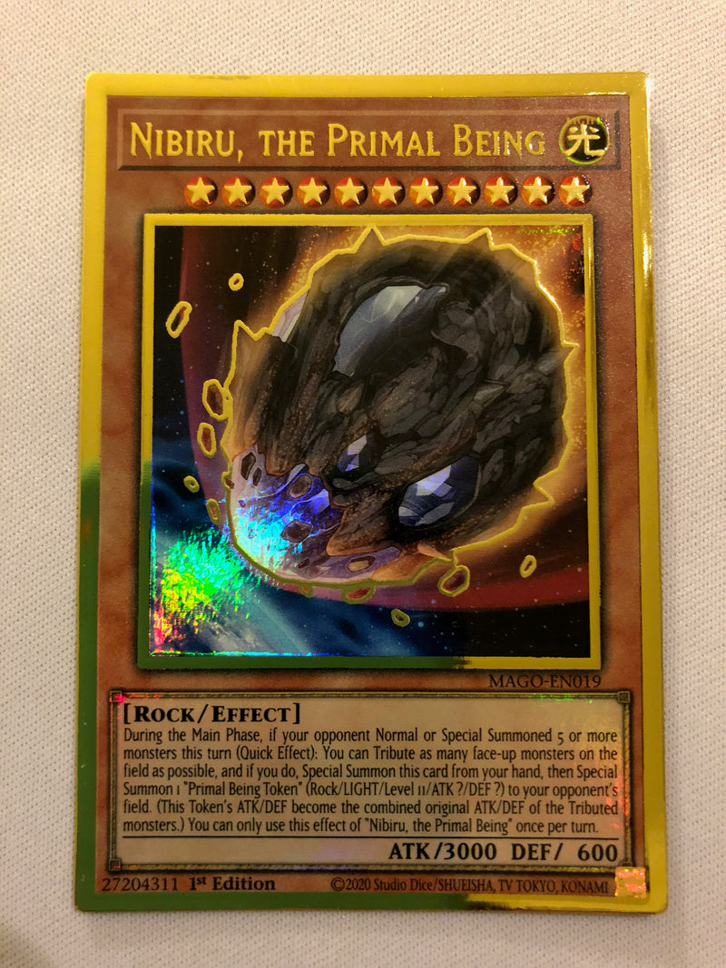 Yugioh Nibiru, the Primal Being MAGO-EN019 Maximum Gold 1st Edition Near Mint
