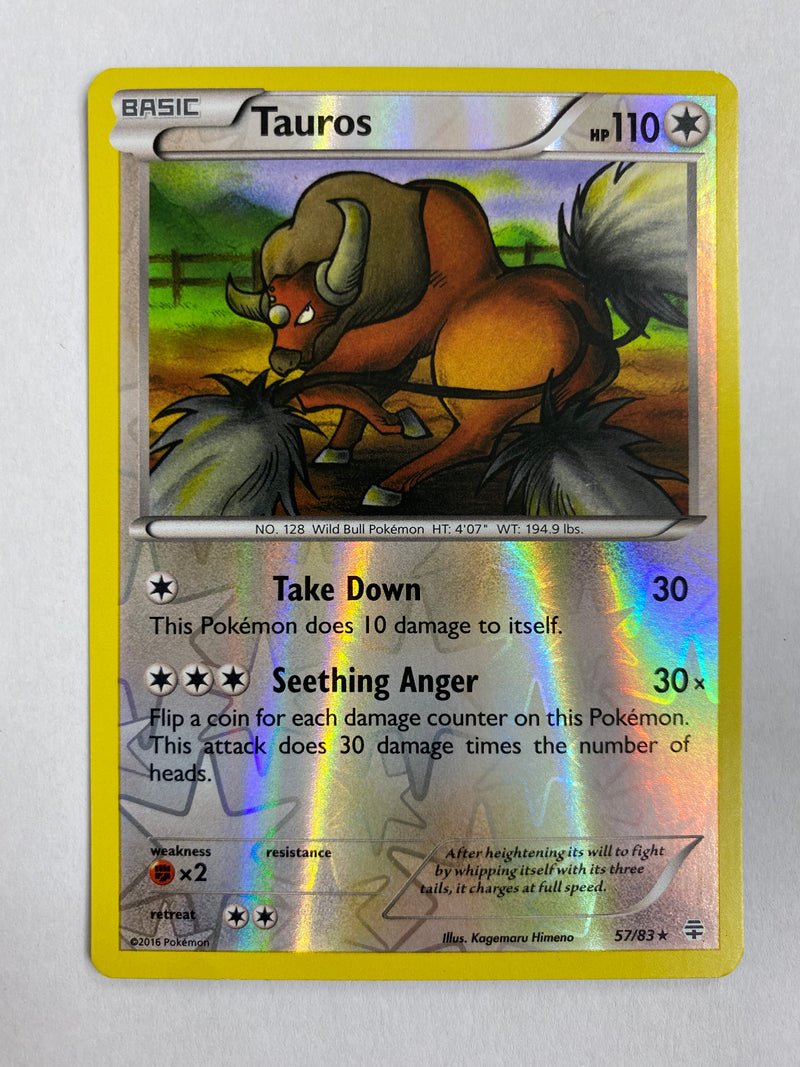 Tauros Generations 57/83  Reverse Holo Pokemon Card Near Mint