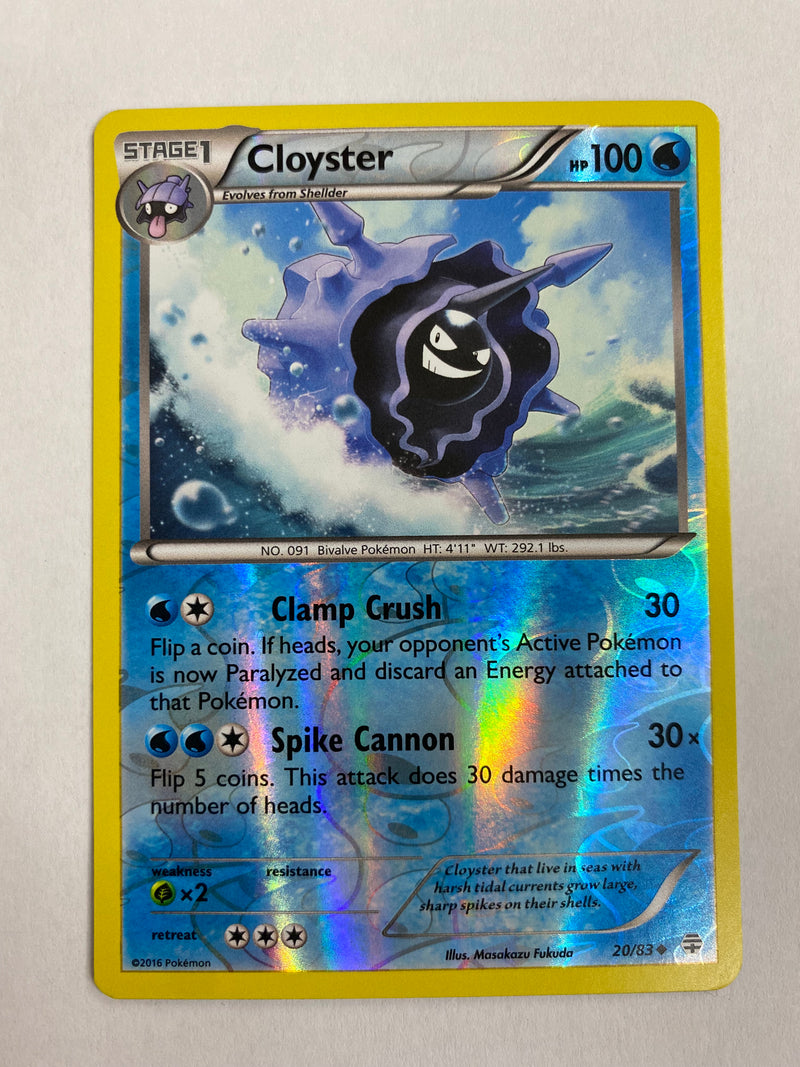 Cloyster 20/83 Reverse Holo Pokemon Card Near Mint