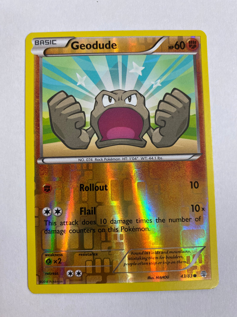 Geodude 43/83 Reverse Holo Pokemon Card Near Mint