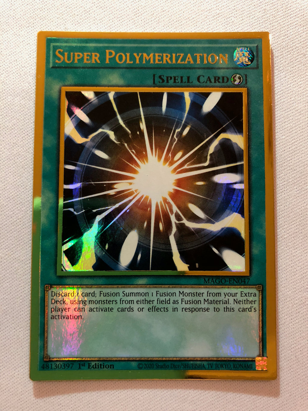Yugioh Super Polymerization MAGO-EN047 Maximum Gold 1st Edition Near M Yugioh Super Polymerization MAGO-EN047 Maximum Gold 1st Edition Near M
