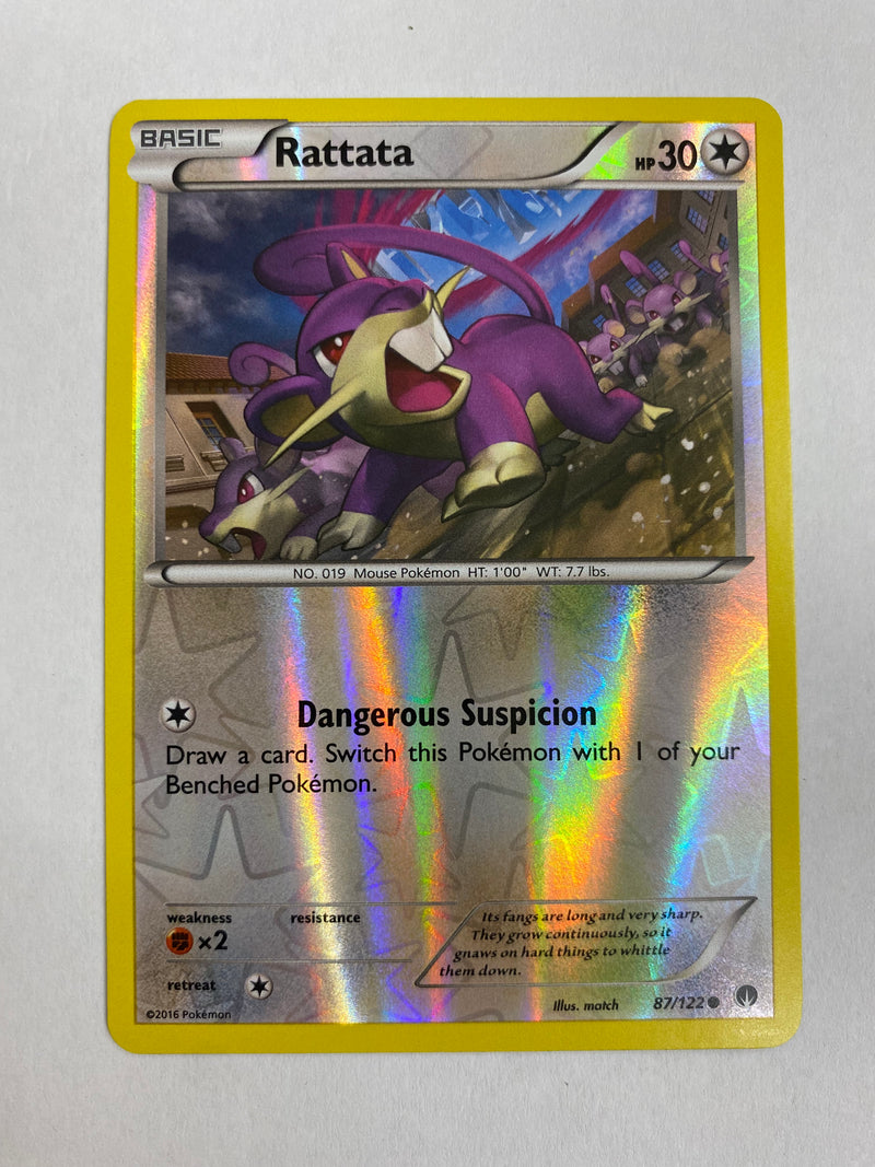 Rattata 87/122 Reverse Holo Pokemon Card Near Mint