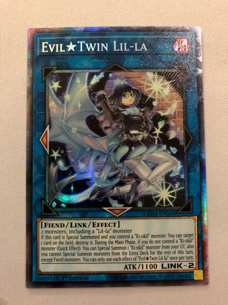 Yugioh Evil Twin Lil-La GEIM-EN016 Collector’s Rare 1st Edition Near Mint