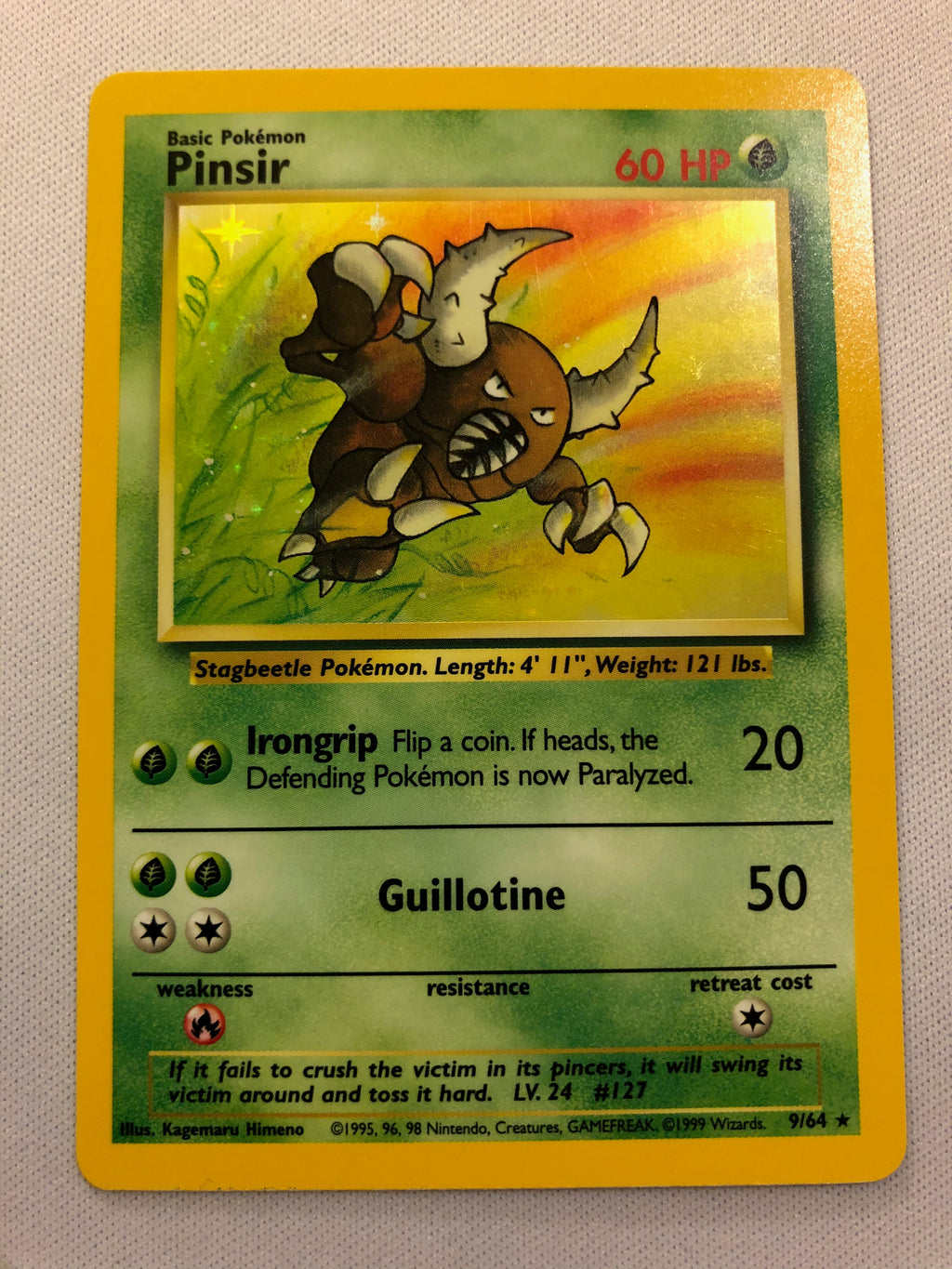 Pinsir 9/64 Holo Rare No Set Symbol Misprint Jungle Set Pokemon Card N