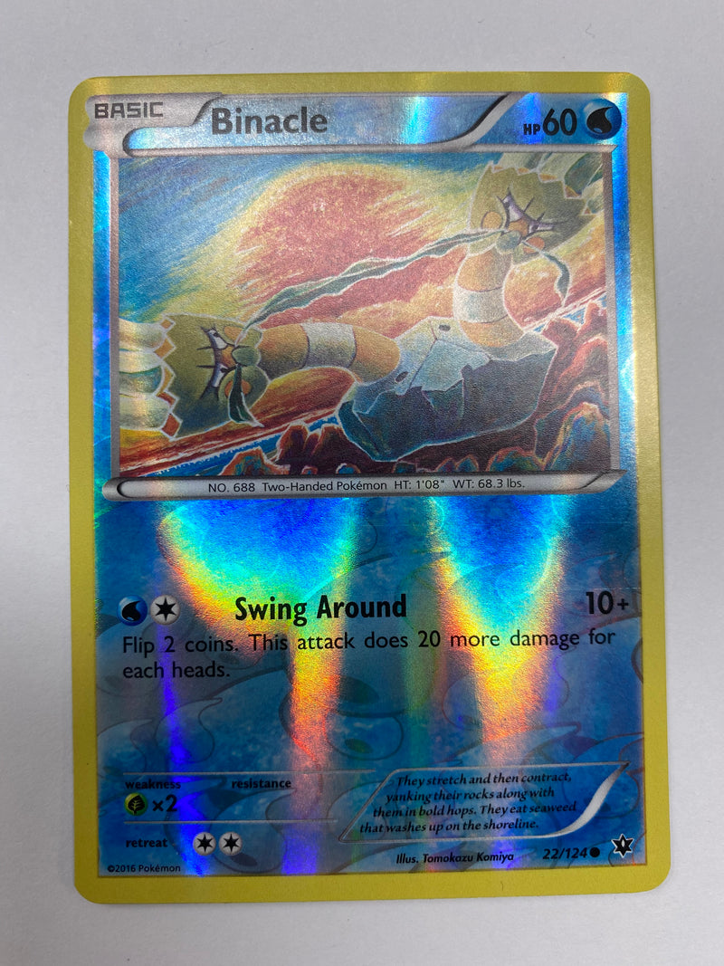 binacle pokemon card Binacle Fates Collide 22/124 Reverse Holo Pokemon Card Near Mint