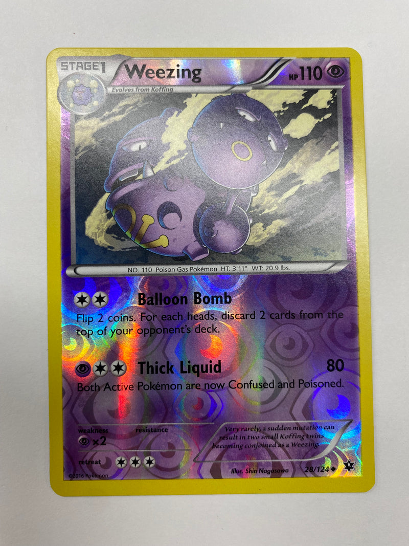Weezing 28/124 Uncommon Reverse Holo Pokemon Card Near Mint