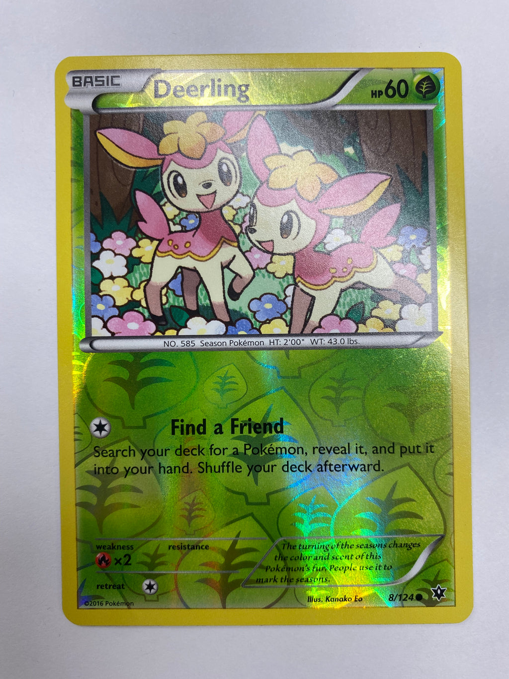 Deerling 8/124 Reverse Holo Pokemon Card Near Mint Deerling 8/124 Reverse Holo Pokemon Card Near Mint