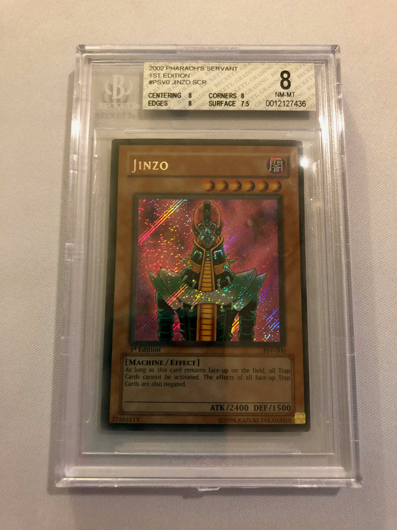 jinzo yugioh card 1st edition Yugioh Jinzo PSV-000 1st Edition Secret Rare BGS 8 Near Mint/Mint