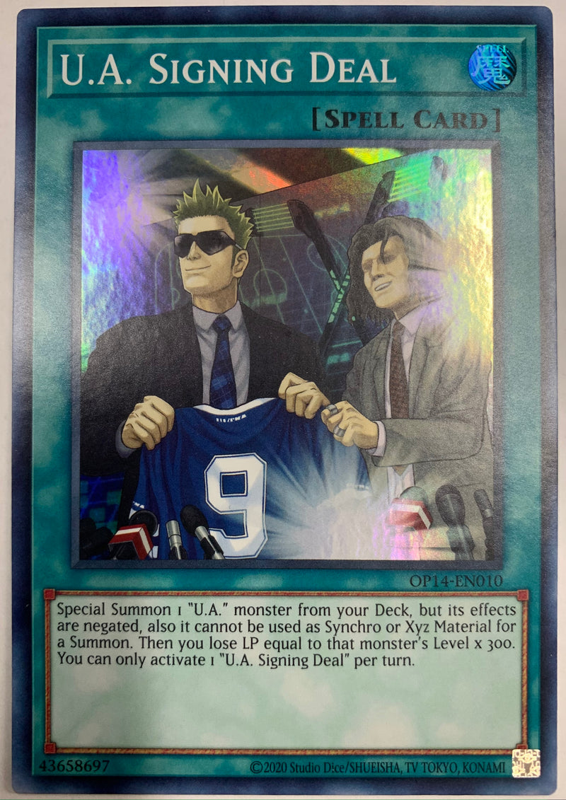 U.A. Signing Deal OP14-EN010 Super Rare YuGiOh TCG NM