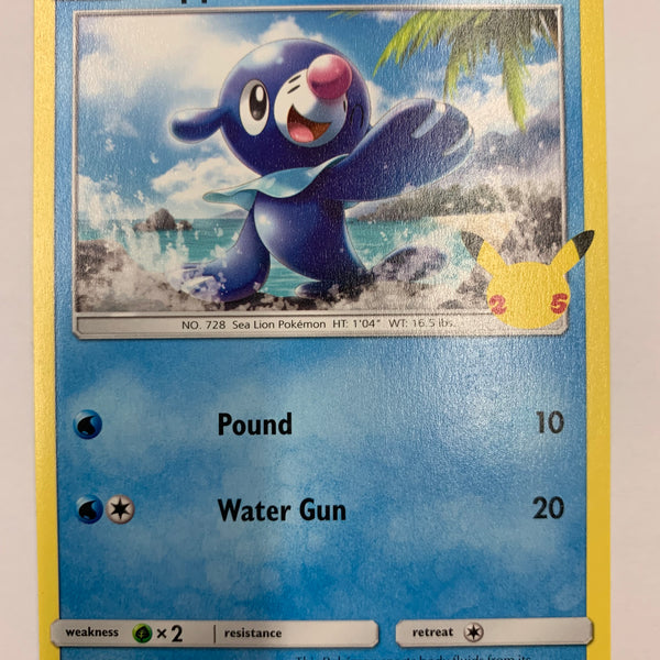 Popplio 23/25 Non-Holo Pokemon 25th Anniversary McDonald's Promo Card Popplio 23/25 Non-Holo Pokemon 25th Anniversary McDonald's Promo Card