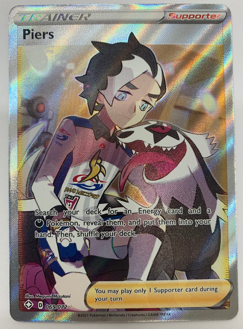 Piers 069/072 Shining Fates Full Art Trainer Ultra Rare Pokemon TCG Ne Piers 069/072 Shining Fates Full Art Trainer Ultra Rare Pokemon TCG Ne