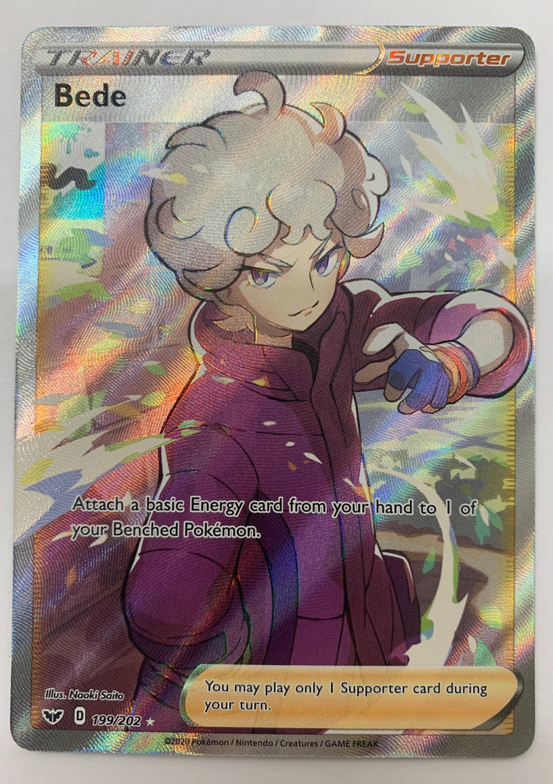 Bede 199/202 Full Art Ultra Rare Trainer Sword & Shield Pokemon TCG NM