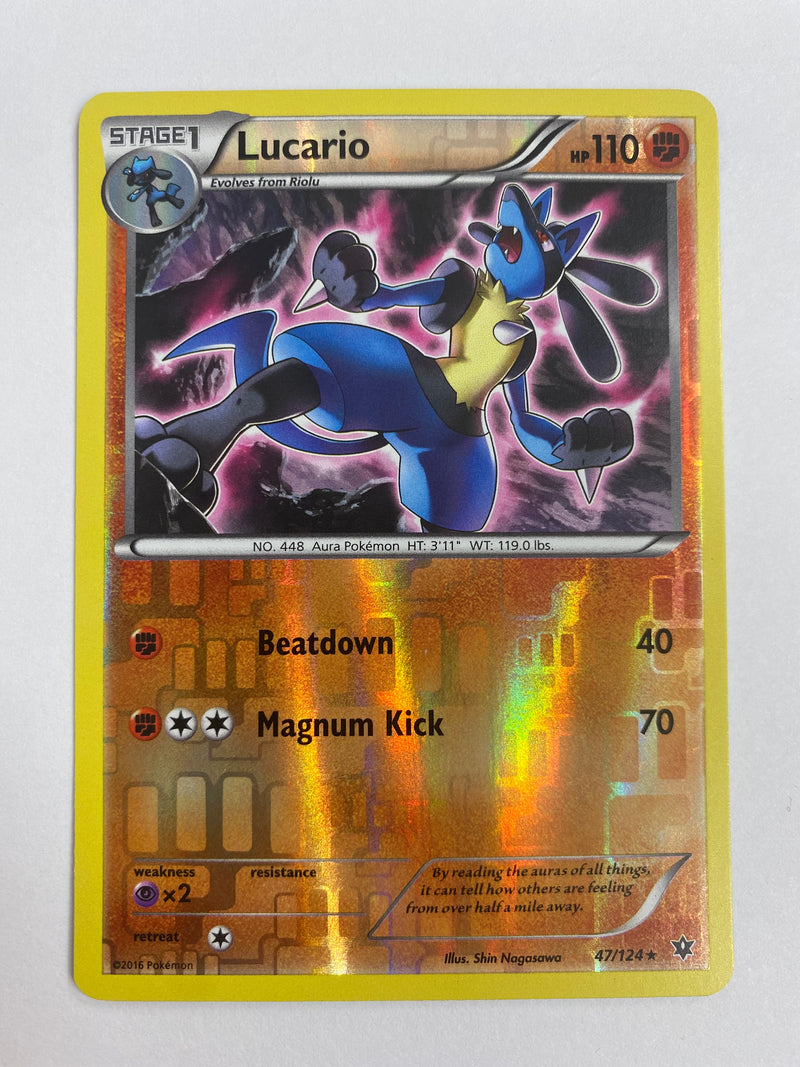 Lucario 47/124 Reverse Holo Pokemon Card Near Mint