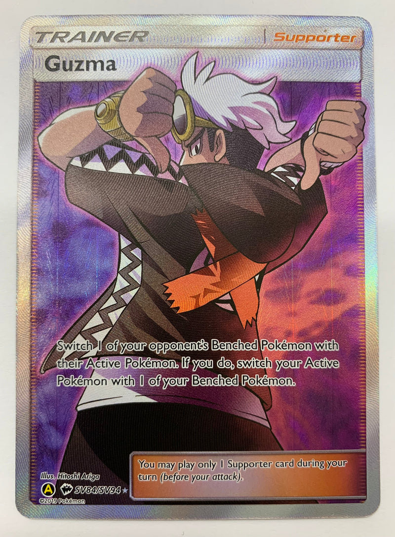 guzma pokemon card full art Guzma SV84/SV94 Hidden Fates Full Art Holo Ultra Rare Pokemon TCG NM