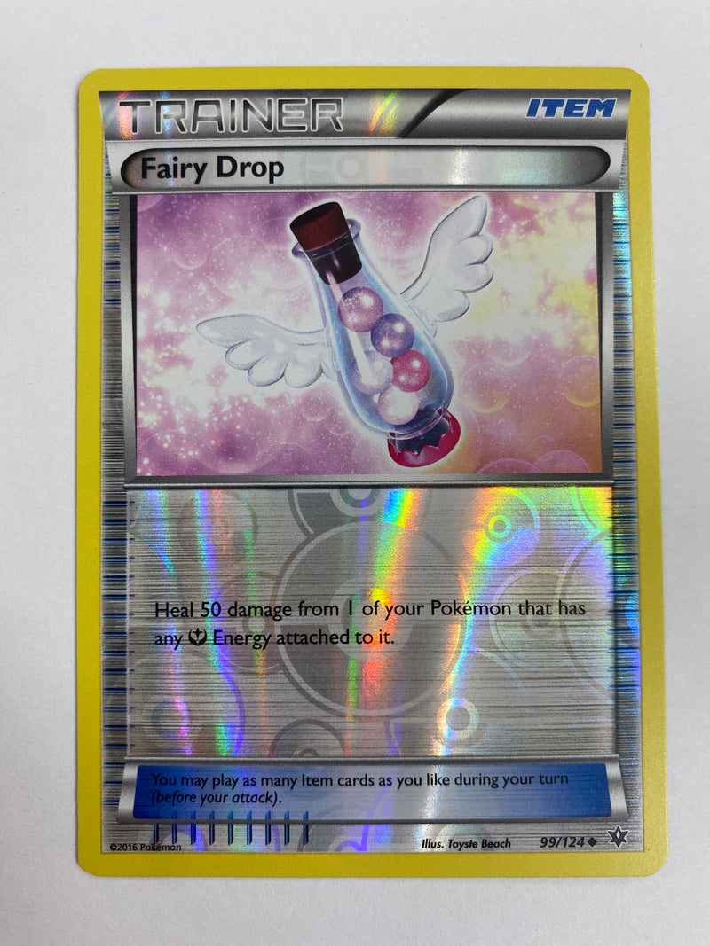 Fairy Drop 99/124 Reverse Holo Foil Pokemon Crad Near Mint