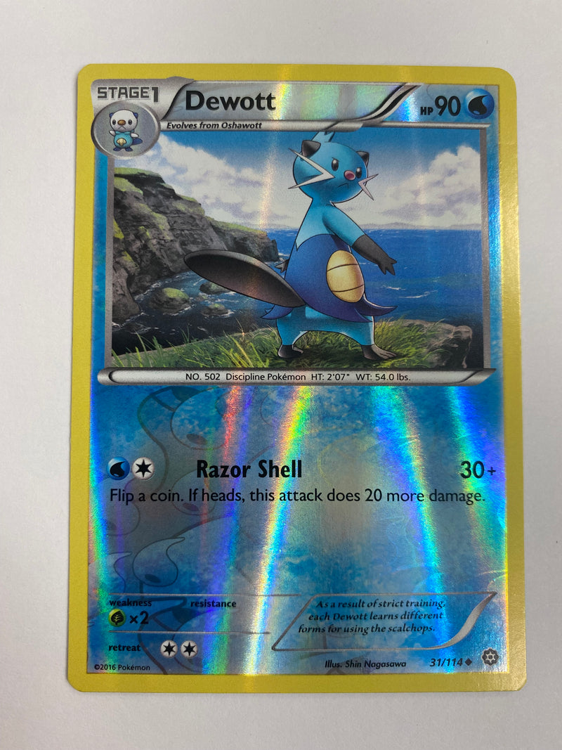 Dewott  31/114 Reverse Holo Pokemon card Near Mint